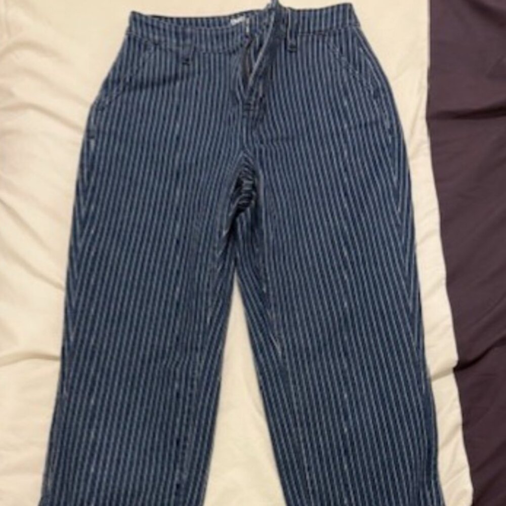 Fashionable Navy blue pin striped jeans